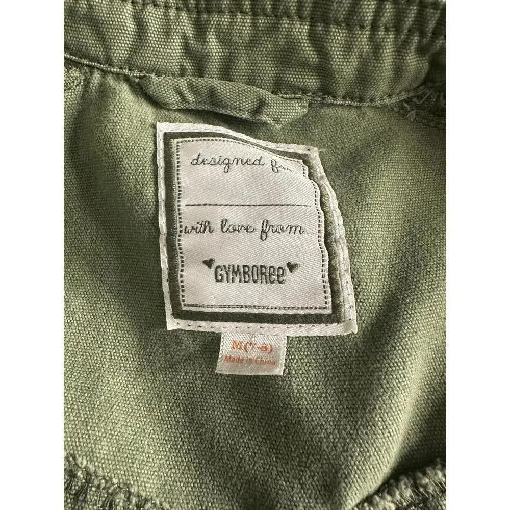 Gymboree unisex olive green Wild At Heart cotton utility jacket Size M(7-9)